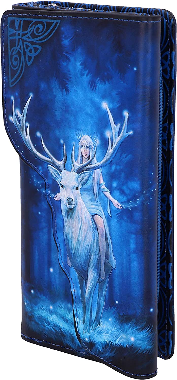 Nemesis Now Anne Stokes Fantasy Forest Elven Queen and Stag Embossed Purse, Blue