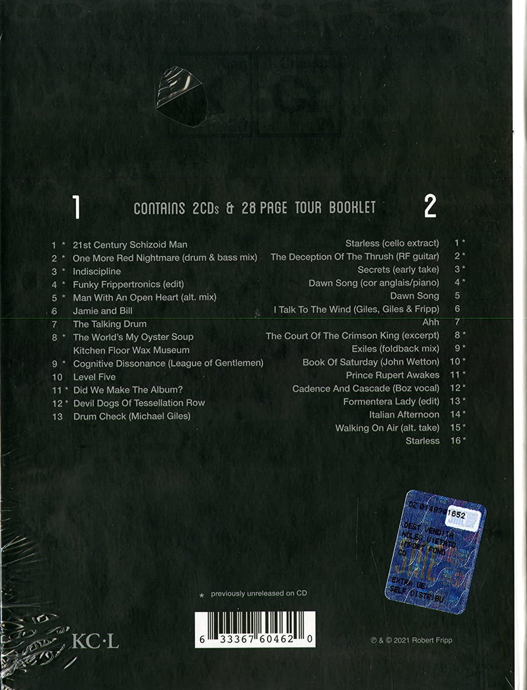 King Crimson - The Elements Tour Box 2021 booklet) [Audio CD]