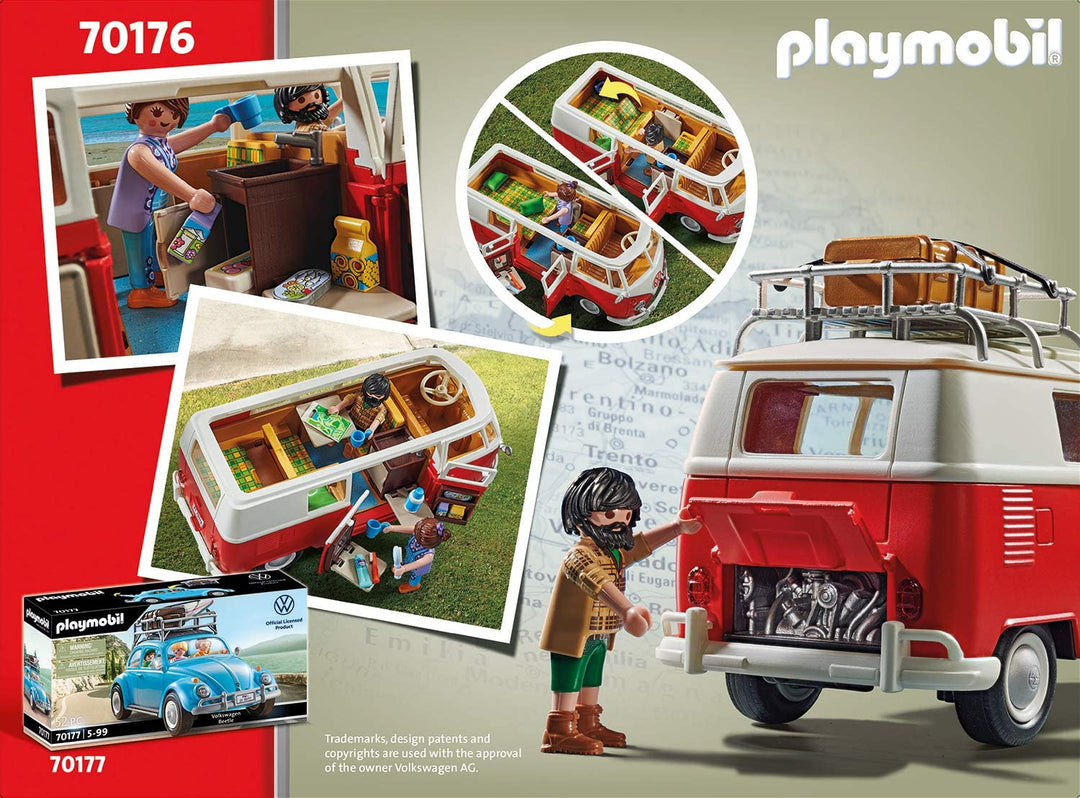 Playmobil 70176 Autobus de camping Volkswagen T1, pour enfants à partir de 5 ans