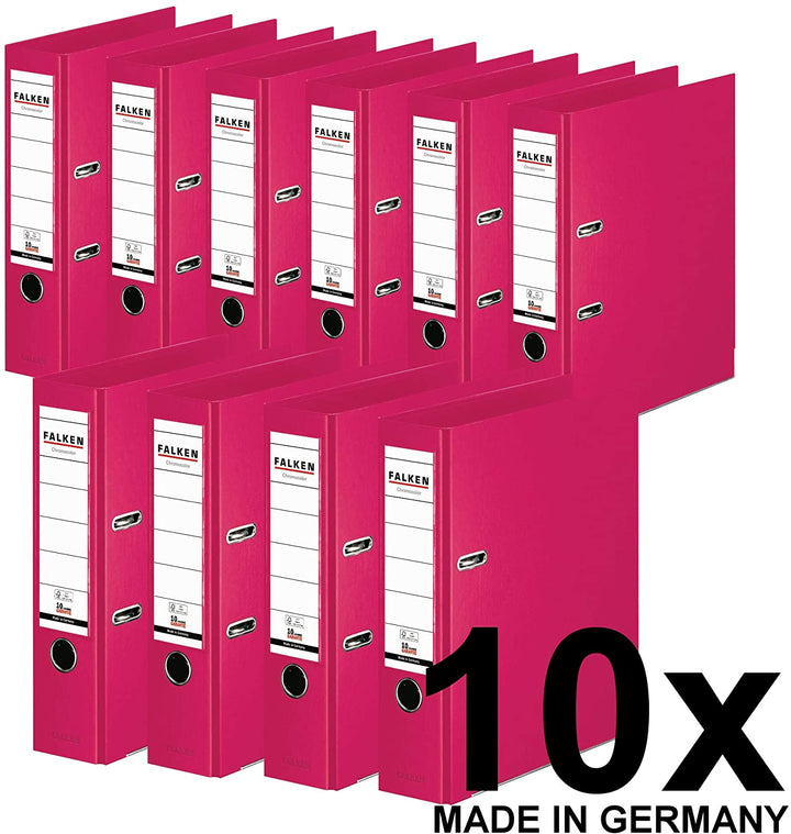 Original Falken Pack of 10 Chromocolor Premium Folders, Made in Germany, Plastic