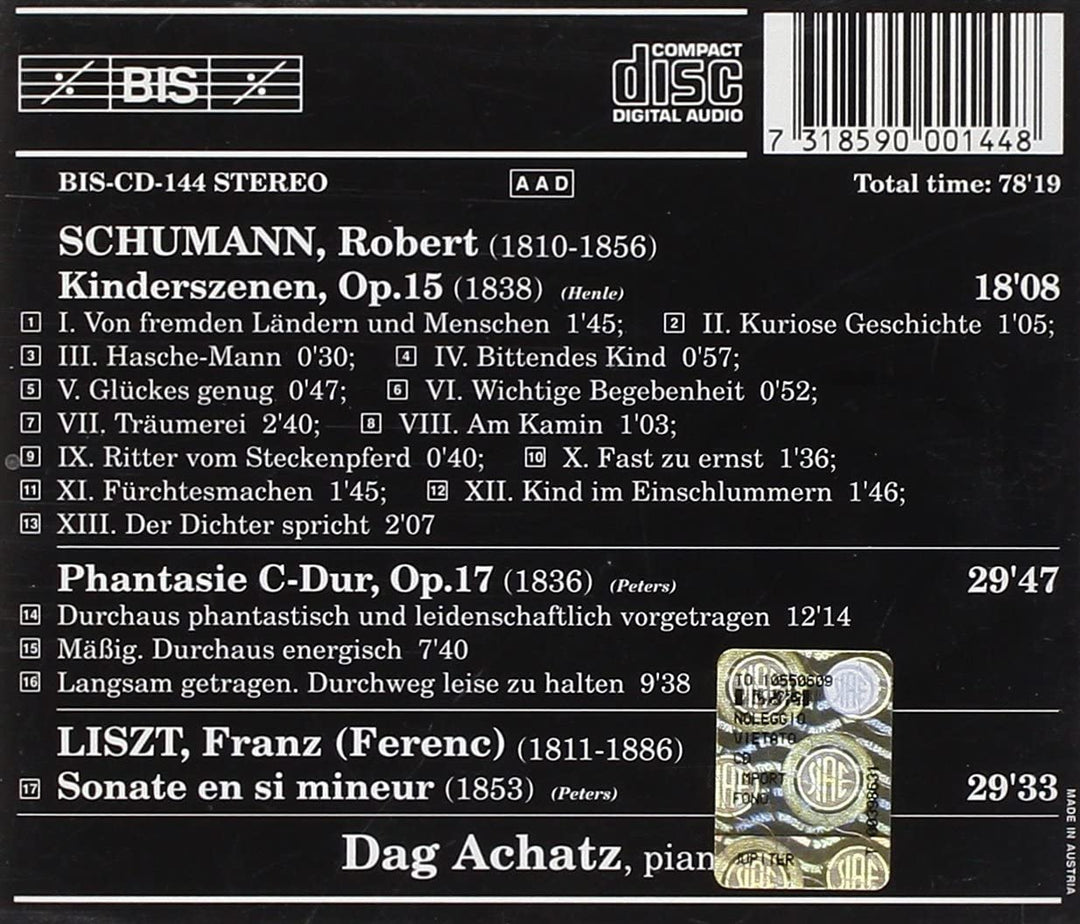 Schumann: Fantasy in C major [Audio CD]