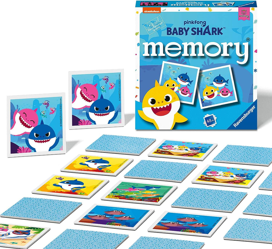 Ravensburger Baby Shark Mini Memory Game - Matching Picture Snap Pairs Game For Kids