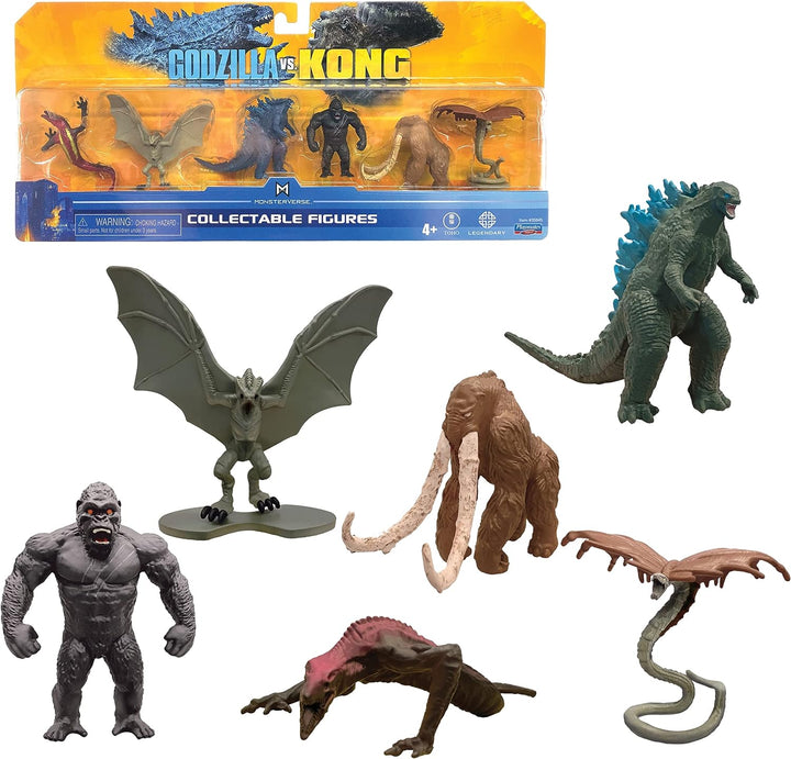 MonsterVerse MNG09000 Godzilla vs Kong 2" Mini Monster 6 Pack, Multi Coloured