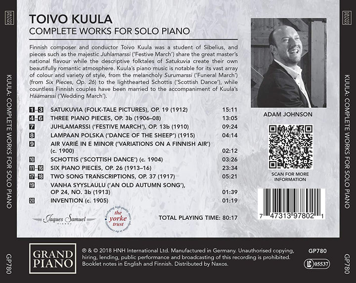 Kuula: Complete Works Piano [Adam Johnson] [Grand Piano: GP780] [Audio CD]