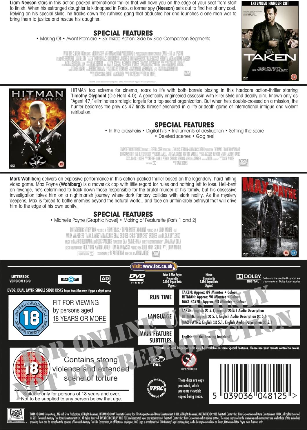 Taken / Hitman / Max Payne Triple Pack [2007]