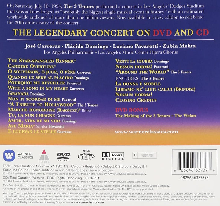 The 3 Tenors in Concert - Los Angeles 1994 - José Carreras [Audio CD]