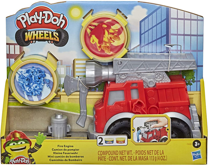 Play Doh Wheels Fire Engine Playset avec 2 bidons de composés de modélisation non toxiques, y compris les couleurs de l&#39;eau et du feu