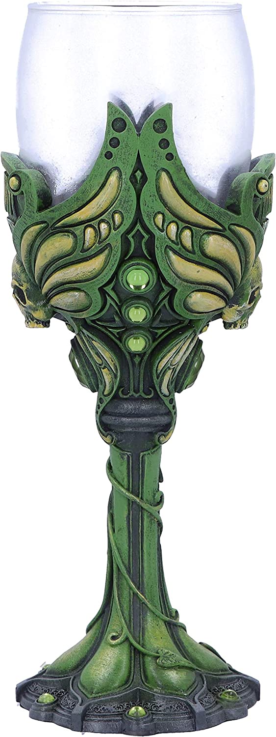 Nemesis Now Absinthe La Fee Verte Green Goblet Wine Glass, Polyresin, 1 Count (P