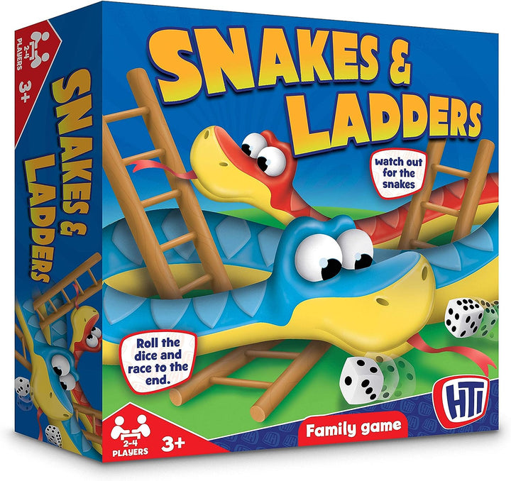HTI Toys Traditional Games Snakes & Ladders Family Board Game Set