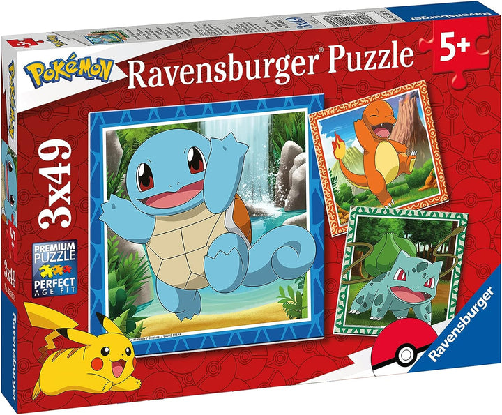 Ravensburger Classic Pokemon Jigsaw Puzzles for Kids Age 5 Years Up - 3x 49 Piece
