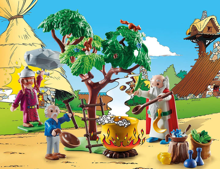 PLAYMOBIL Asterix 70933 Getafix with the Cauldron of Magic Potion, Toy for Children Ages 5+