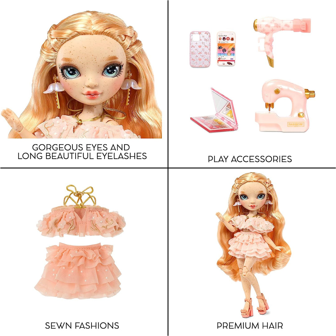 Rainbow High Fashion Doll – VICTORIA WHITMAN - Light Pink Doll with Freckels – Fashionable Outfit & 10+ Colourful Play Accessories