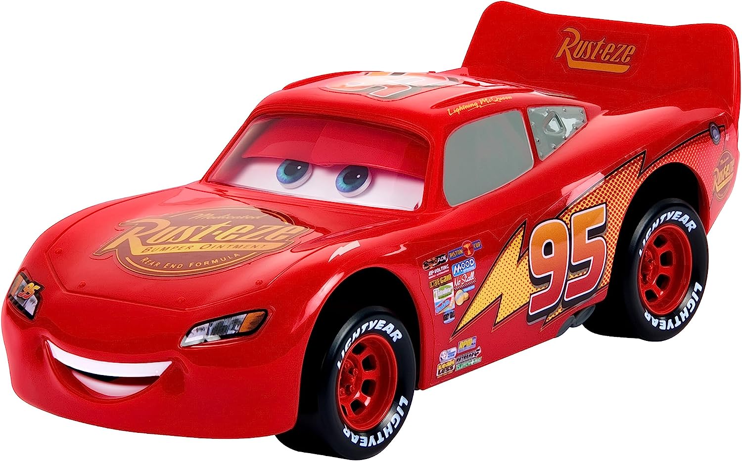 Disney and Pixar Cars Moving Moments Lightning McQueen Vehicle - Interactive Moving Eyes & Mouth, No Batteries Needed