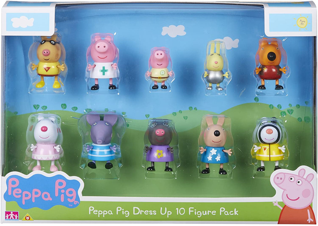 Peppa Pig 06668 Dress-Up 10 Figurines Multicolore, 4 X 5 X 5,5 cm