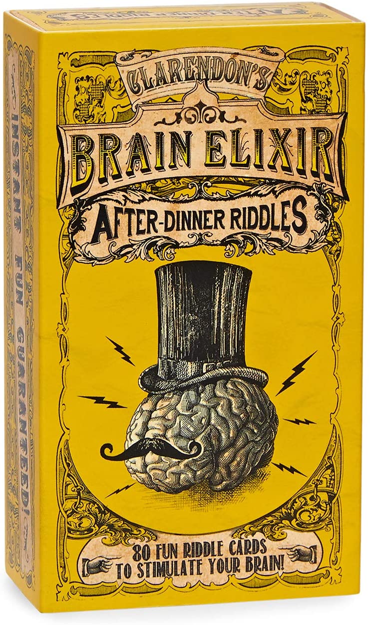 Brain Elixir After-Dinner Riddles: The Brain-Teasing Pocket-Sized Card Game to Stimulate Your Brain – Card Games for Adults, Teens, Kids - Dinner Party Games - Traditional Games