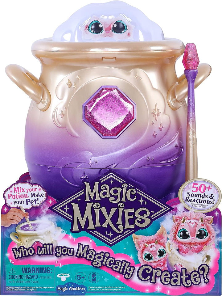 Magic Mixies Magical Misting Cauldron with Interactive 8 inch Pink Plush Toy