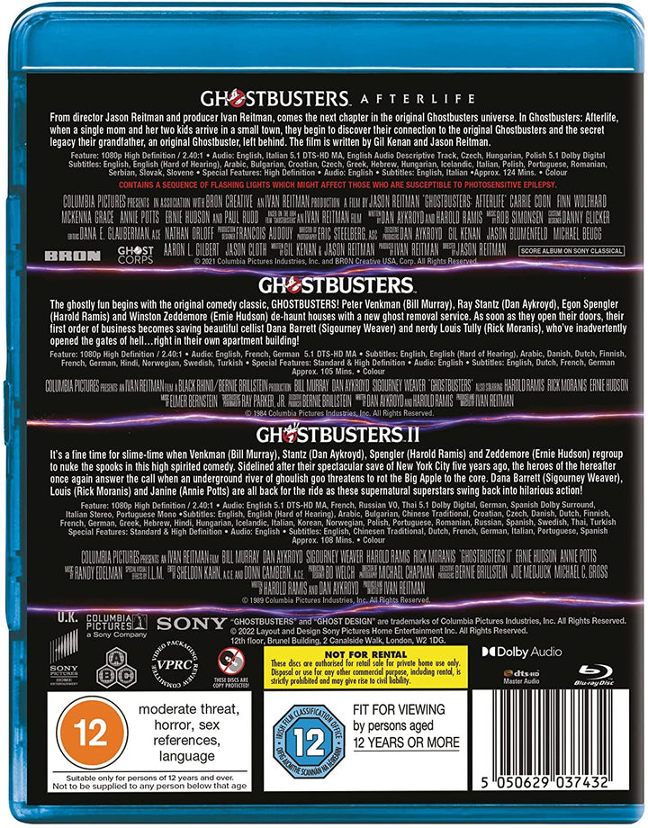 Ghostbusters Triple: (1984), II & Afterlife (3 Disc BD) [2021] - Comedy/Fantasy [Blu-ray]