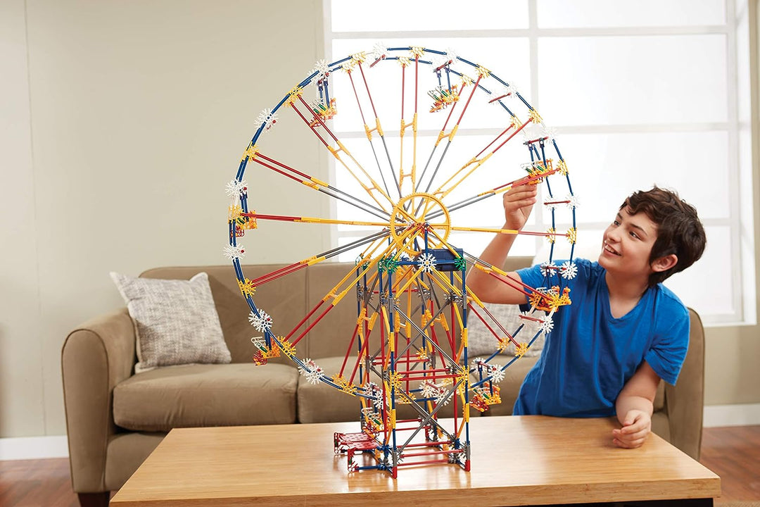 K'NEX 17035 Thrill Rides 3-in-1 Classic Amusement Park Building Set, 744 Piece Kids Building Set for Creative Play, Hours of Fun Making Three Fair Ground Rides, Suitable for Boys and Girls Aged 9+