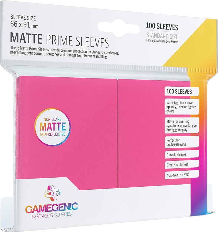 Gamegenic GGS11036ML Matte Prime Sleeves (100-Pack), Pink