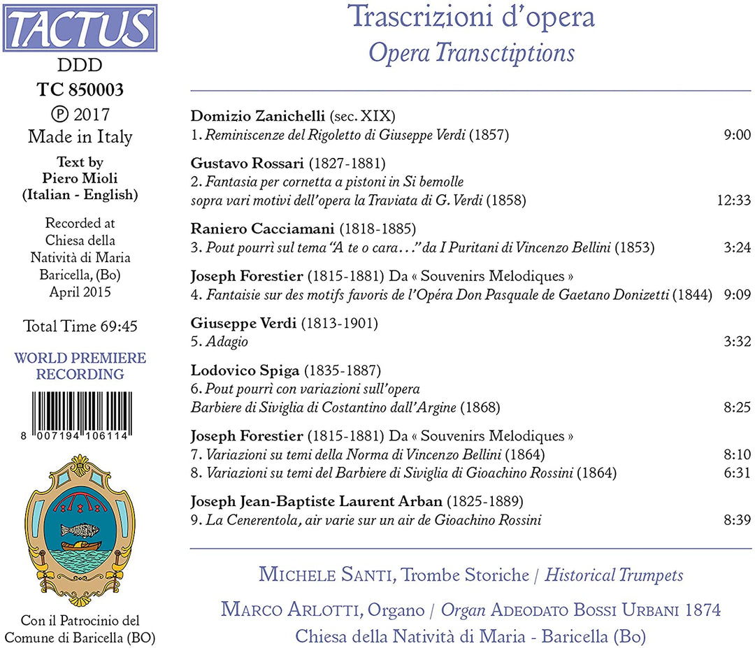 Santi & Arlotti: Opera Transcriptions [Audio CD]