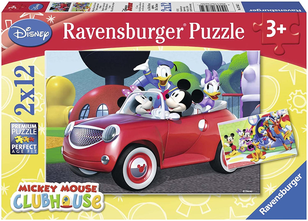 Ravensburger Puzzle – 07565 Child Classic – Mickey Mouse, Minnie Mouse and Friends – 2 x 12 Pieces
