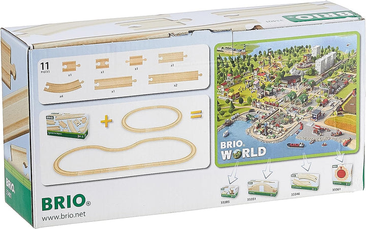 BRIO World Expansion Pack - Beginner Wooden Train Track for Kids Age 3 Years Up - Compatible with all BRIO Railway Sets & Accessories