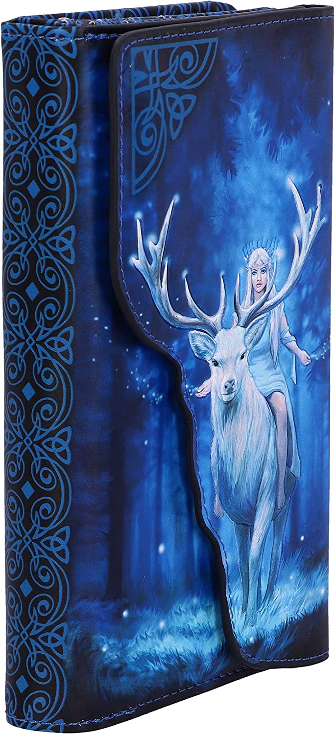 Nemesis Now Anne Stokes Fantasy Forest Elven Queen and Stag Embossed Purse, Blue