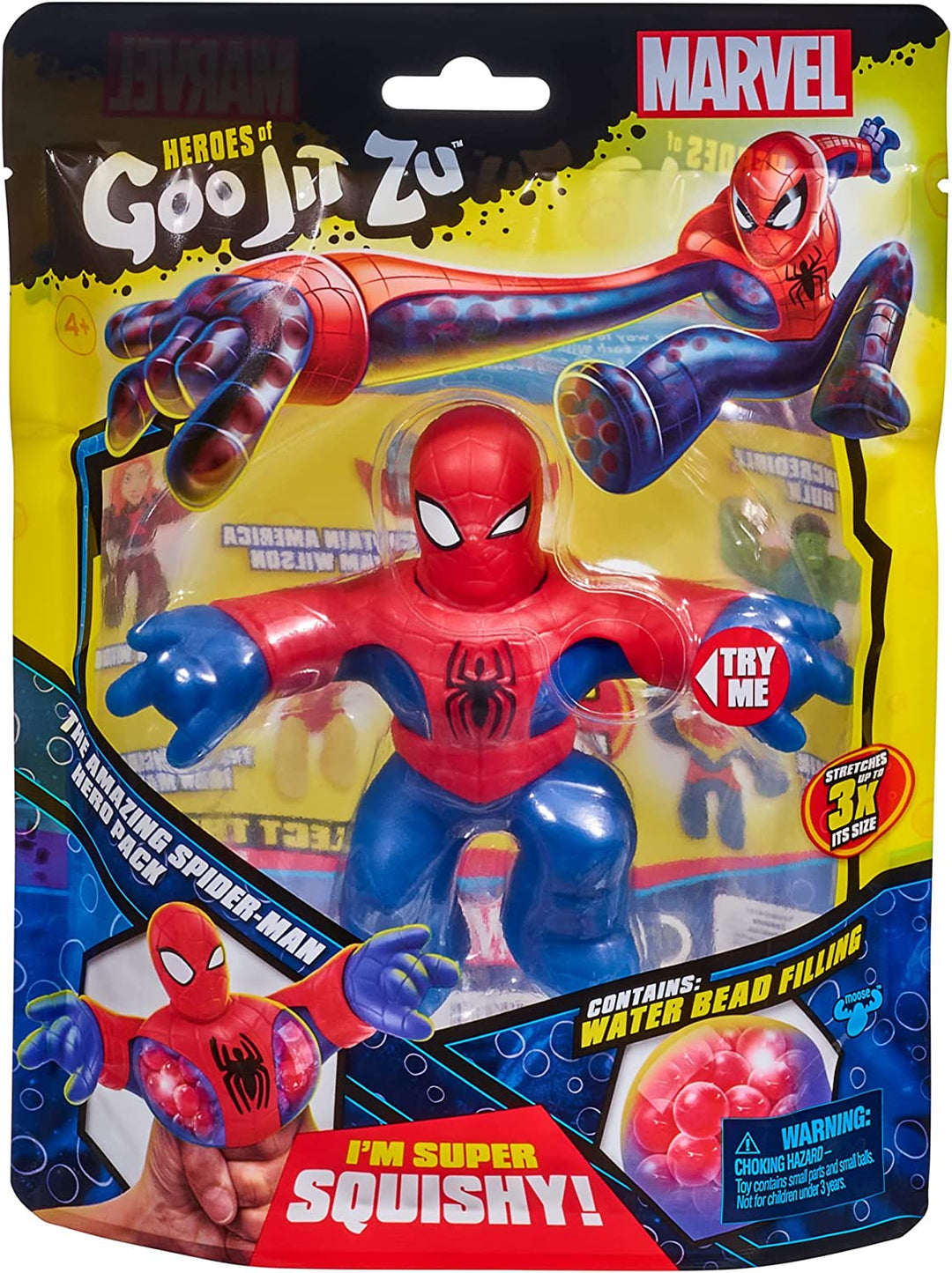 Heroes of Goo Jit Zu Marvel Hero Pack. The Amazing Spider-Man - Squishy, 4.5-Inc