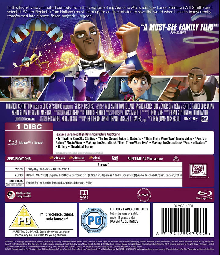 Spies in Disguise - Family/Comedy [Blu-ray]