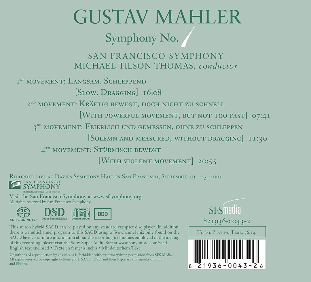 Mahler: Symphony No. 1 [Audio CD]
