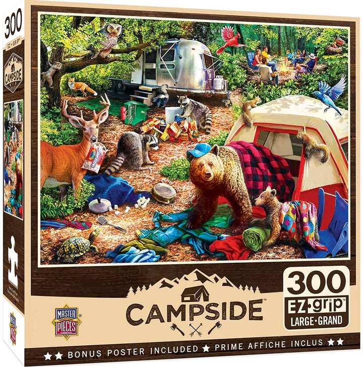 300 Piece Jigsaw Puzzle for Adult, Family, Or Kids - Campsite Trouble by Masterp