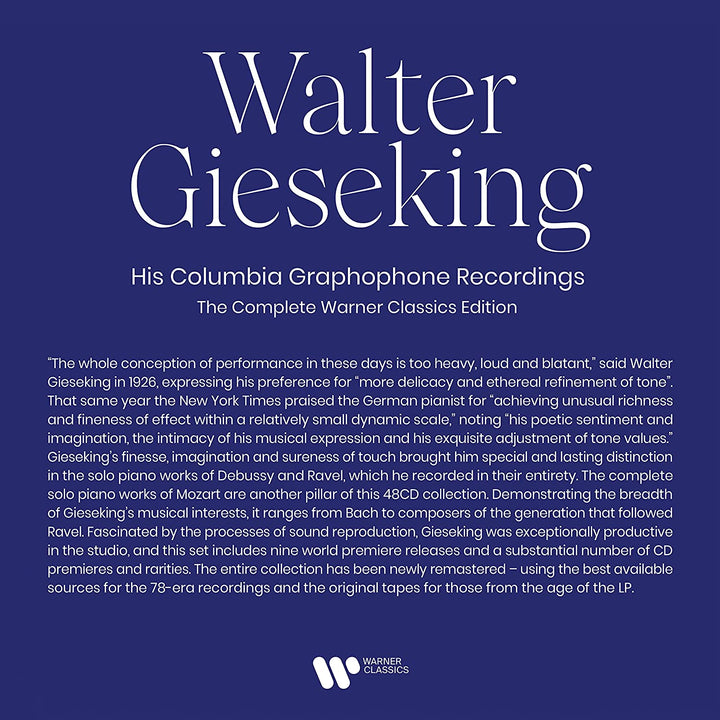 Walter Gieseking - The Complete Warner Classics Recordings [Audio CD]