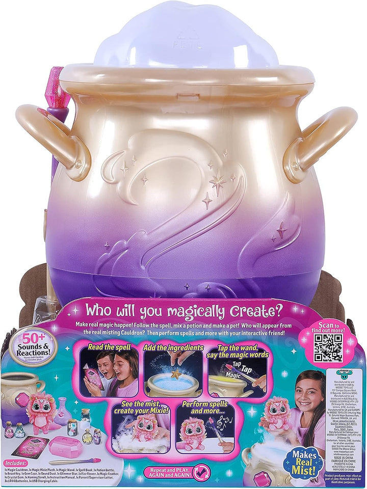 Magic Mixies Magical Misting Cauldron with Interactive 8 inch Pink Plush Toy