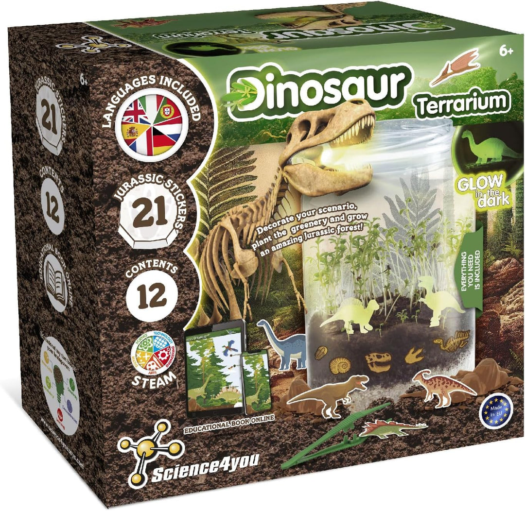 Science4you Dinosaur Terrarium Kit - Make Your Own Terrarium, Glow in the Dark