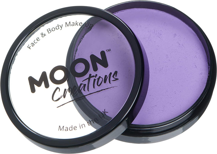 Pro Face & Body Paint Cake Pots by Moon Creations - Lilac - Professional Water Based Face Paint Makeup for Adults, Kids - 36g