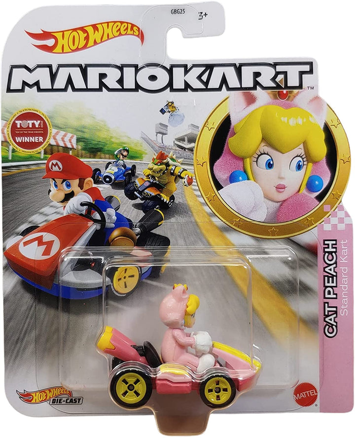 DieCast Hotwheels Mario Kart Cat Peach Standard Kart - Toty Winner 2021