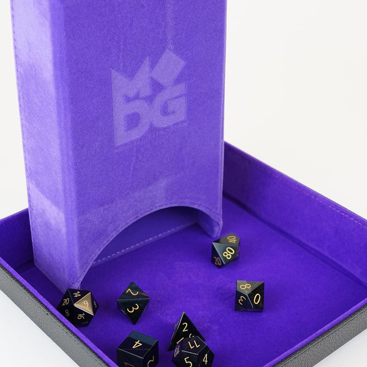 Metallic Dice Games FanRoll Fold Up Dice Tower: Purple, Role Playing Game Dice Accessories for Dungeons and Dragons