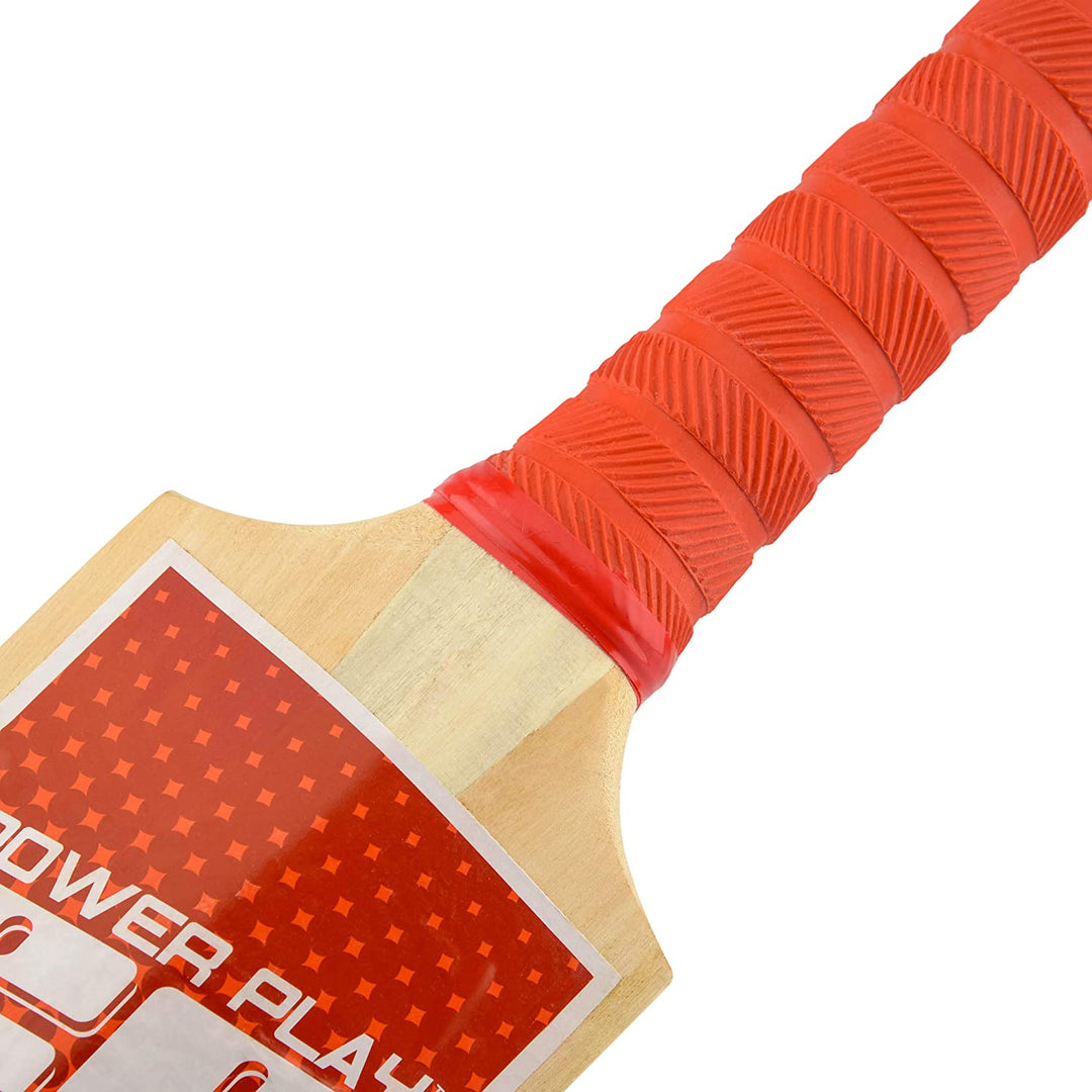 PowerPlay BG889 Deluxe Cricket Set with Cricket Bat, Ball, 4 Stumps, Bails and Bag, Size 5 Bat, red