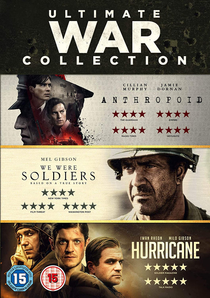 WAR TRIPLE (We Were Soldiers / Hurricane / Anthropoid) - War/Action [DVD]