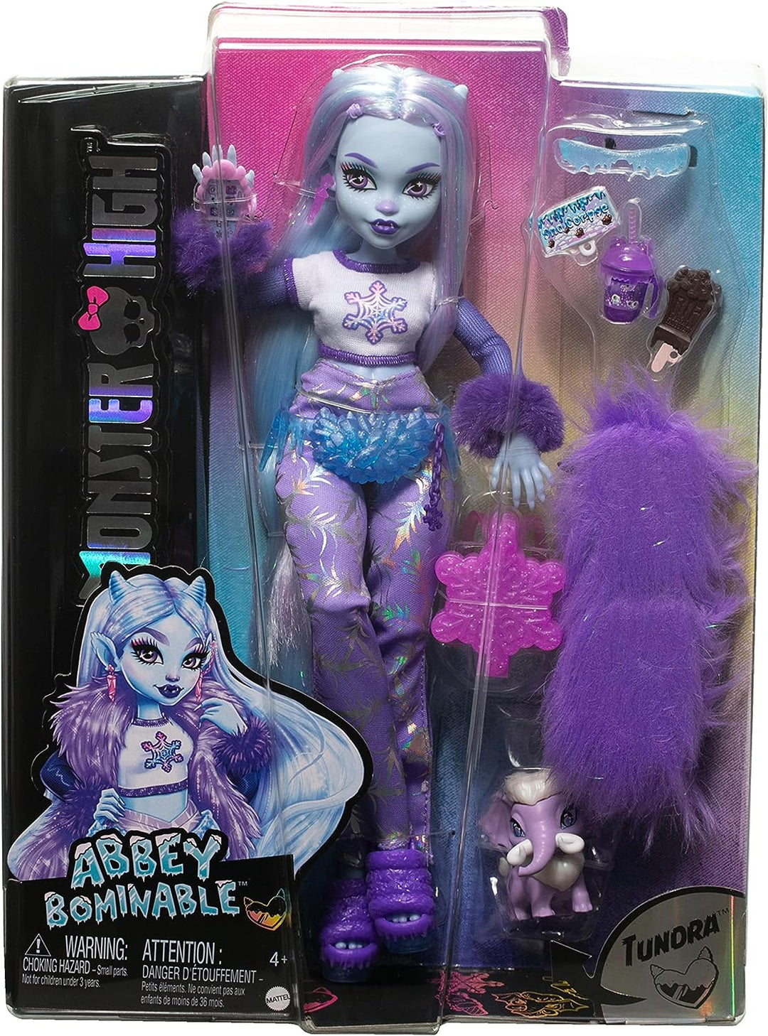 Monster High Doll, Abbey Bominable Yeti Fashion Doll with Pet Mammoth and Themed Accessories