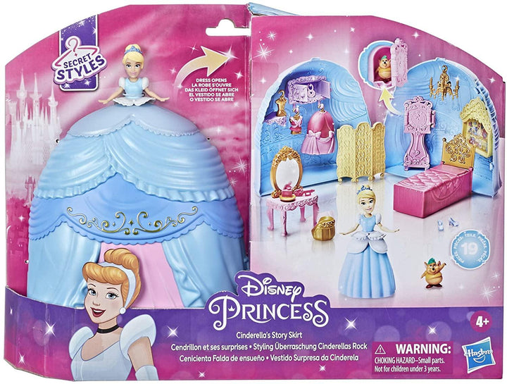 Disney Princess Secret Styles Cinderella Story Skirt Playset with Doll Clothes - Yachew