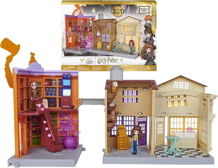 Wizarding World Harry Potter, Magical Minis Diagon Alley 3-in-1 Playset with Lights and Sounds