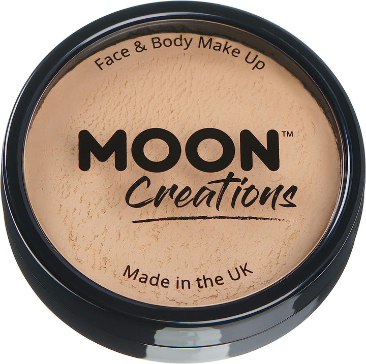 Pro Face & Body Paint Cake Pots by Moon Creations - Beige - Professional Water Based Face Paint Makeup for Adults, Kids - 36g