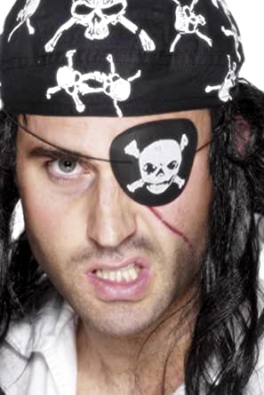 Smiffy's Pirate Eyepatch with Skull and Crossbones