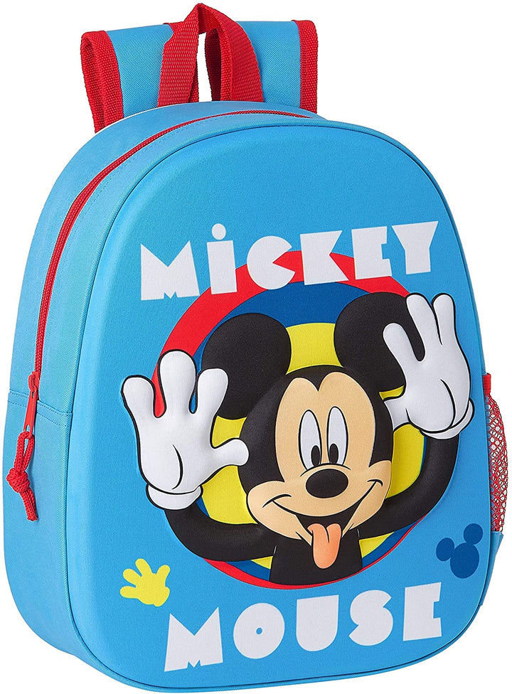 Safta Backpack with 3D Design, Adaptable to Mickey Mouse Clubhouse, 270 x 100 x