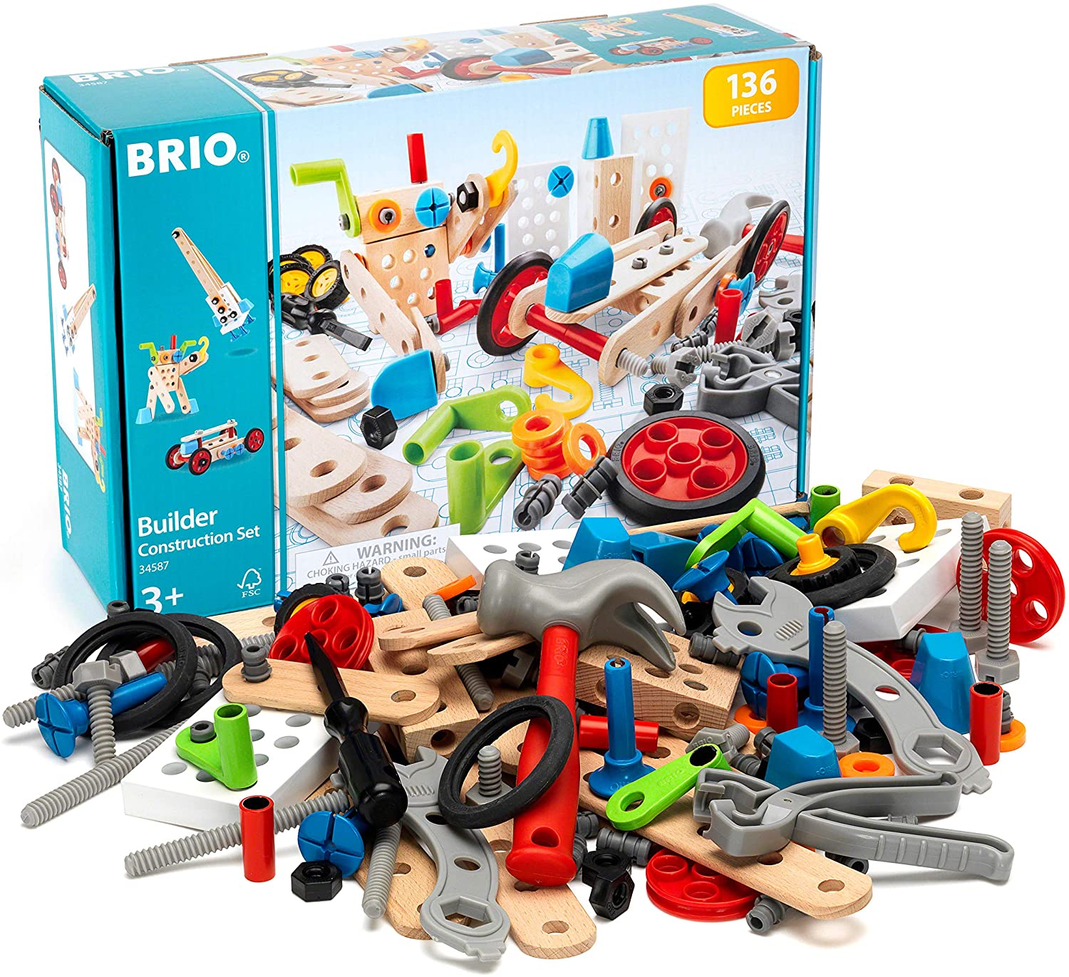 BRIO Builder Construction Set 135-Piece STEM Building Toy for Kids