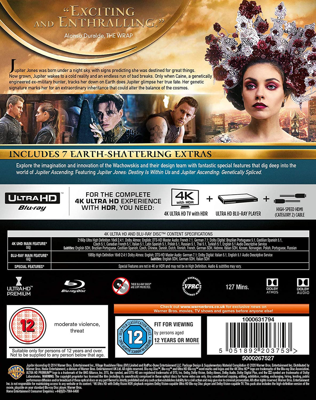 Jupiter Ascending [4K Ultra HD] [2015] [2016]  -Sci-fi/Action [Blu-ray]