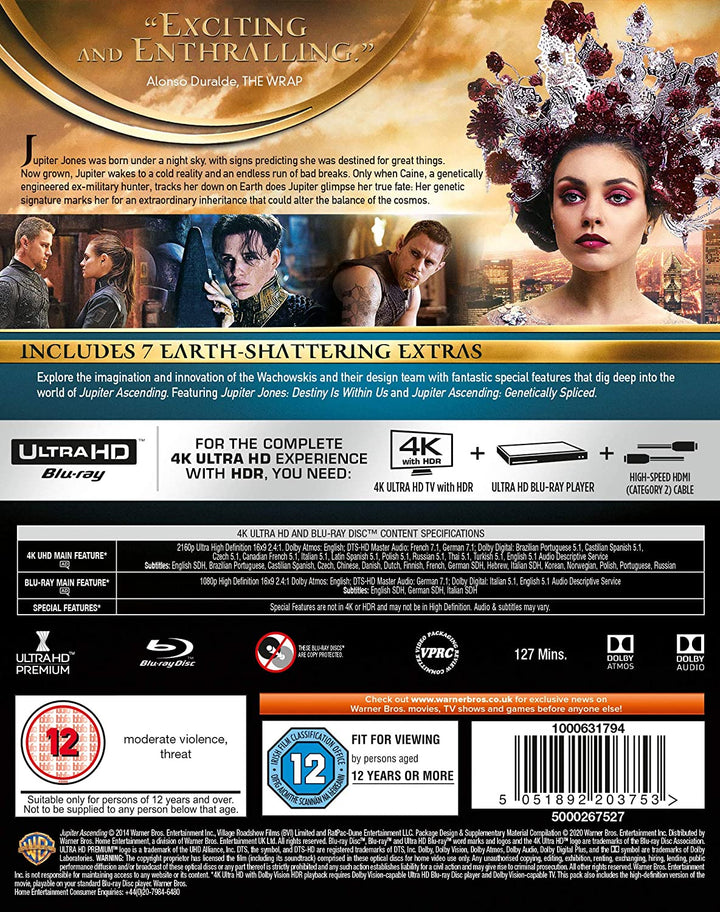 Jupiter Ascending [4K Ultra HD] [2015] [2016]  -Sci-fi/Action [Blu-ray]