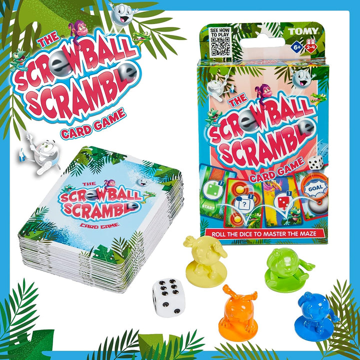 TOMY Screwball Scramble Mini Children's Preschool Action Board Game, TRAVEL EDITION