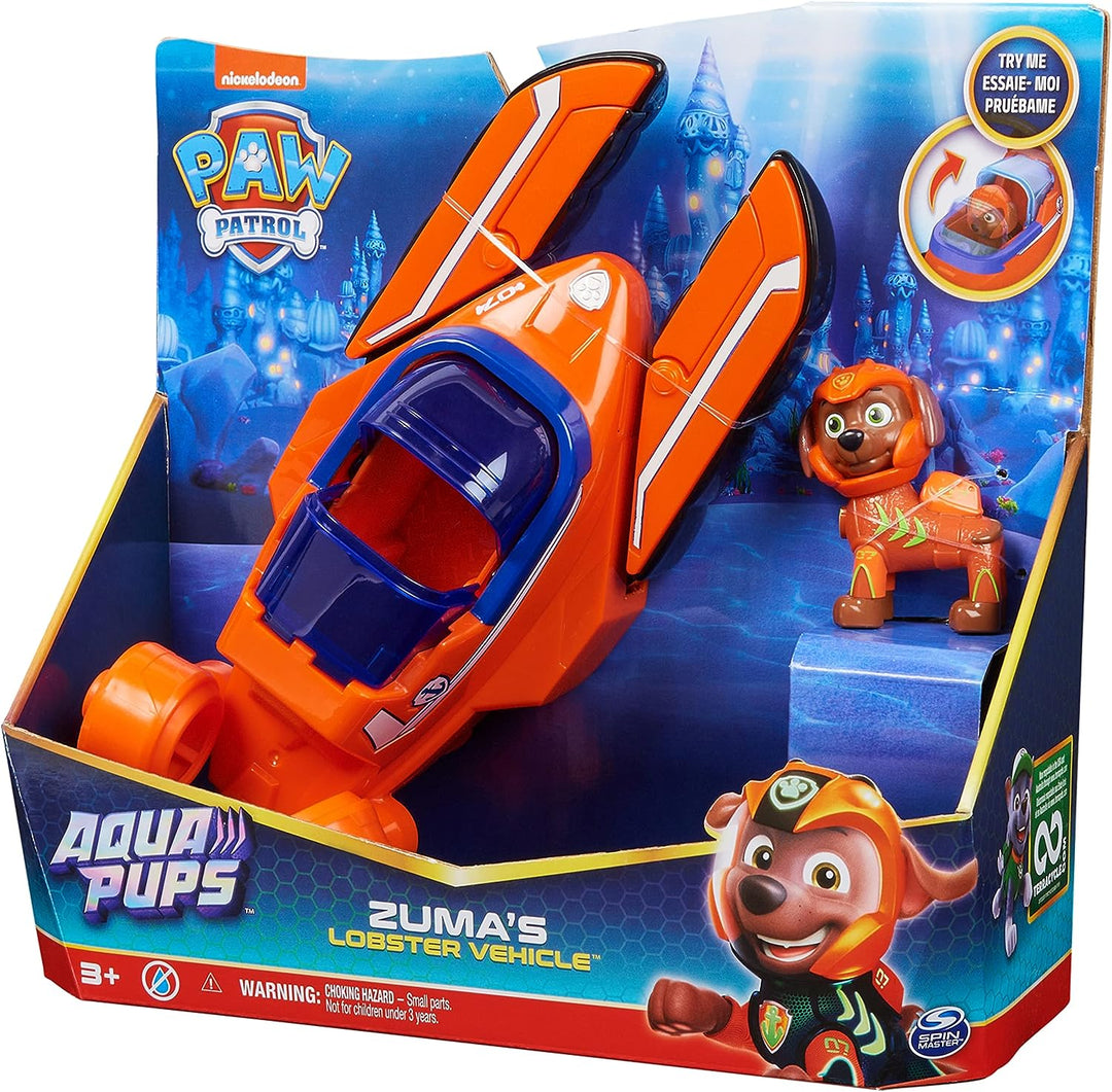 Paw Patrol Aqua Pups Zuma Transforming Lobster Vehicle with Collectible Action Figure